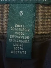 Ralph Lauren Anzughose Damen Gr. 44 kariert Wolle braun klassisch 4