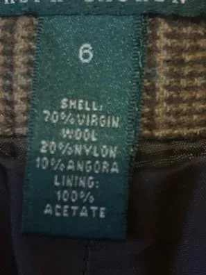 Ralph Lauren Anzughose Damen Gr. 44 kariert Wolle braun klassisch 4
