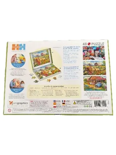 EuroGraphics Puzzle Puppy Spring 48 Teile Hunde Welpen Bauernhof Blumen