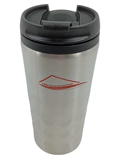 Thermobecher 300ml Edelstahl Silber mit Deckel To-Go Kaffeebecher 16cm