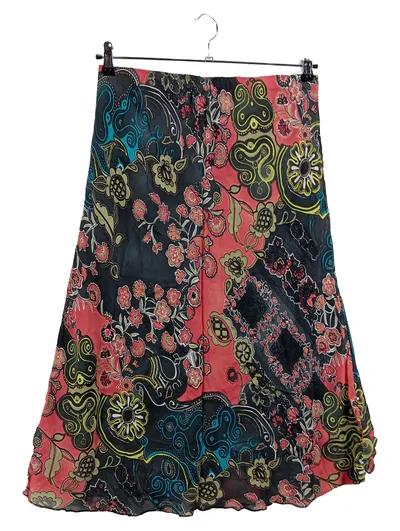 Steilmann Faltenrock Damen Gr. 44 Mehrfarbig Blumenmuster Bohemian