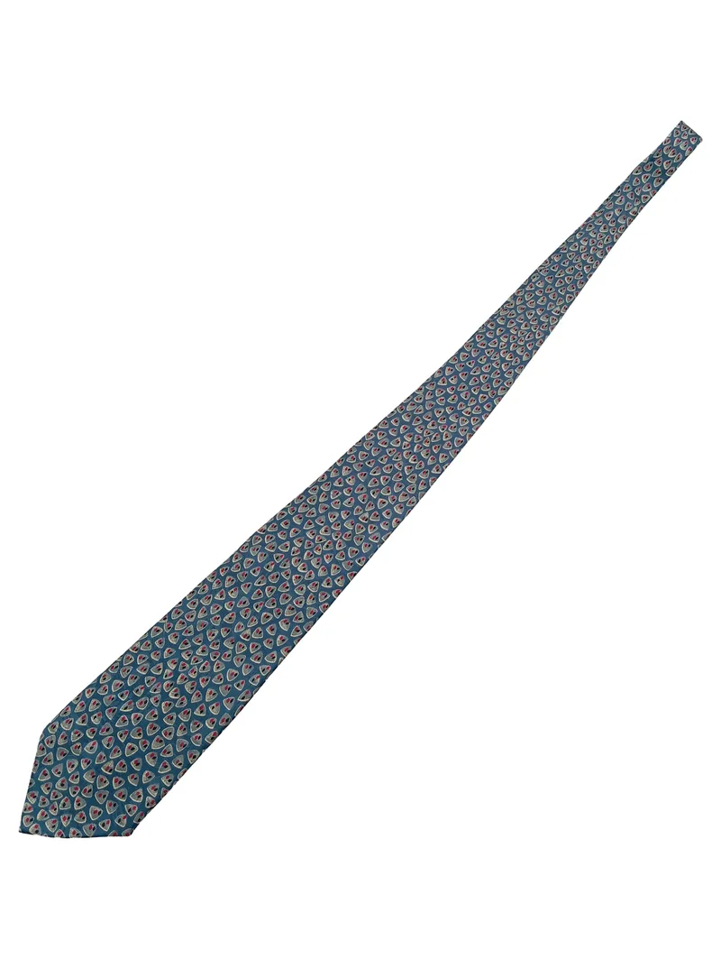 Feliciani Krawatte Herren Blau Seide Geometrisch Business 8 cm 1