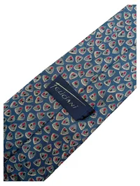Feliciani Krawatte Herren Blau Seide Geometrisch Business 8 cm 2