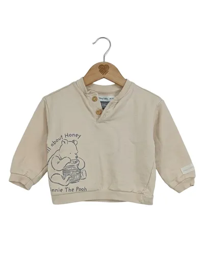 Sinsay Baby Pullover Winnie Pooh Gr. 68 Beige Baumwolle Disney