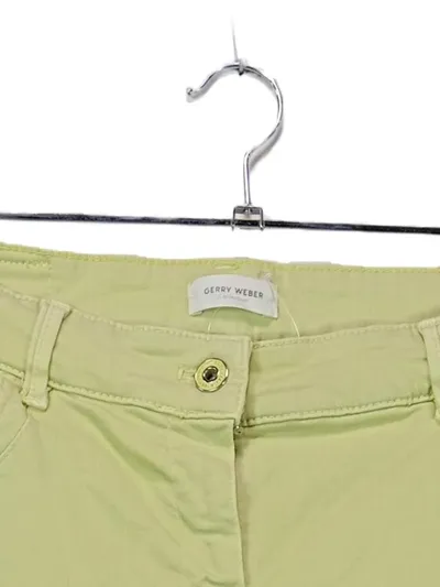 Gerry Weber Collection Damen Jeans Straight Leg Gr. 44 Gelb Cropped Fransen