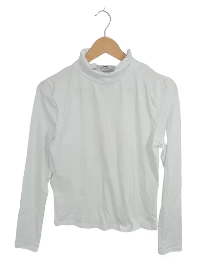 ABOUT YOU Langarmshirt Damen Rollkragen Weiß Gr. L Basic