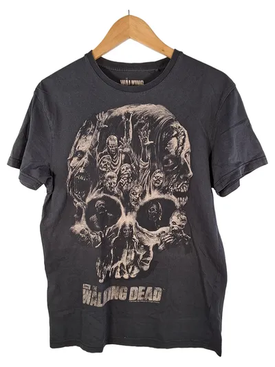AMC The Walking Dead T-Shirt Herren Gr. M Grau Totenkopf Zombie Print