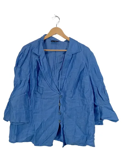 Gerry Weber Damen Blazer Leinen Blau Gr. 48 Casual