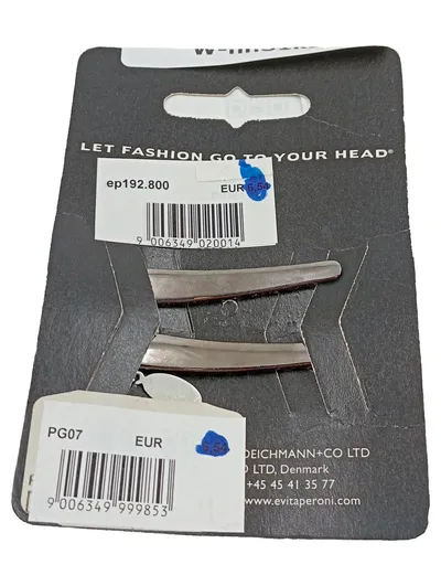 EVITA PERONI Haarspangen 2er Set Damen Silber 6 cm Haarclip Tierdruck Elegant