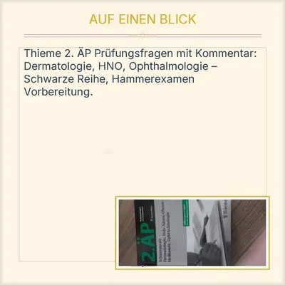 2. ÄP Schwerpunkt Dermatologie HNO Ophthalmologie Thieme Hammerexamen