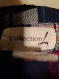 Collection L Flanell Hemdbluse Damen Gr. 44 Kariert Blau Rot Grün Langarm 3