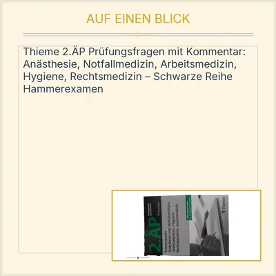 Thieme 2. ÄP Schwerpunkt Anästhesie Notfallmedizin Hammerexamen Fachbuch