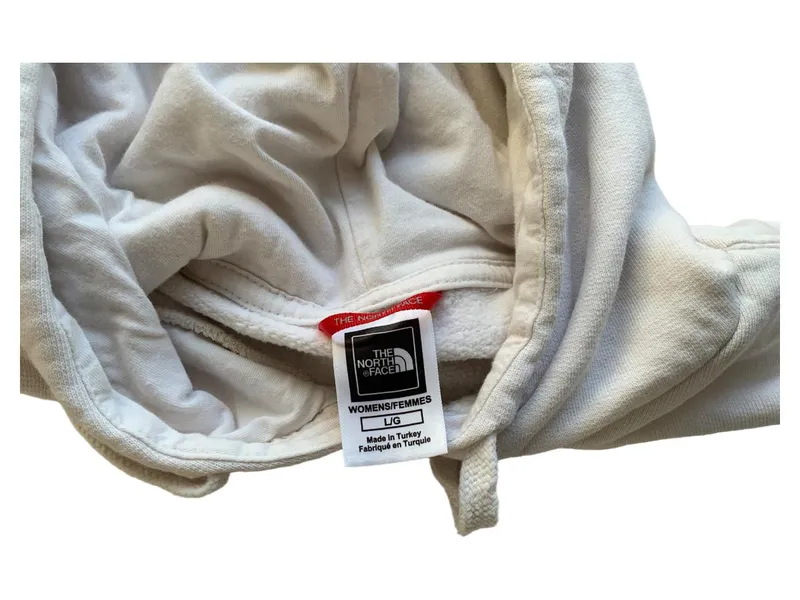 The North Face Damen Kapuzenpullover Hoodie Weiß Gr. 40 L Cropped Logo 2