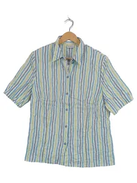 ERFO Damen Bluse Gr. 46 Blau Gestreift Kurzarm Casual 1