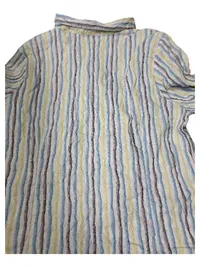 ERFO Damen Bluse Gr. 46 Blau Gestreift Kurzarm Casual 3