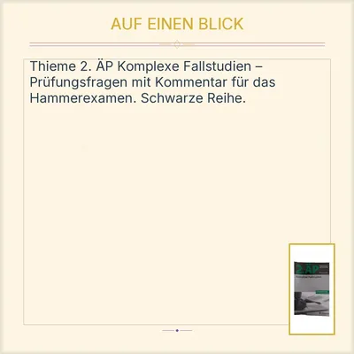 2. ÄP Komplexe Fallstudien Thieme Schwarze Reihe Hammerexamen Medizin