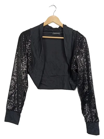 Airfield Bolero Damen Gr. 40 Schwarz Pailletten Langarm Glamourös