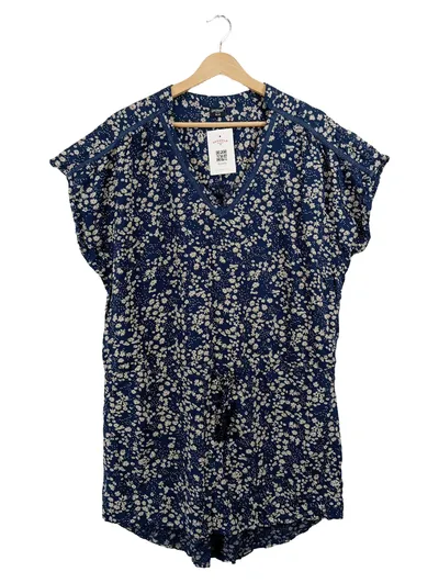 Protest Damen Sommerkleid Gr. XL 42 Blau Blumenmuster Viskose
