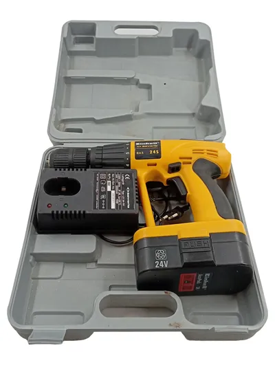 Einhell BAS 24S Akku-Schlagbohrmaschine 24V im Koffer mit Ladegerät Gelb