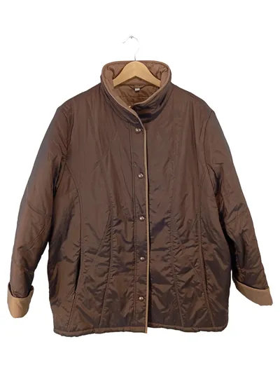 Barbara Lebek Damen Steppjacke Übergangsjacke Gr. 46 Braun Klassisch