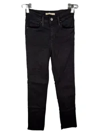 Levi's 724 High Rise Straight Jeans Damen Bootcut W25 L32 Schwarz 1