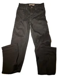 Levi's 724 High Rise Straight Jeans Damen Bootcut W25 L32 Schwarz 2