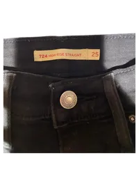 Levi's 724 High Rise Straight Jeans Damen Bootcut W25 L32 Schwarz 3