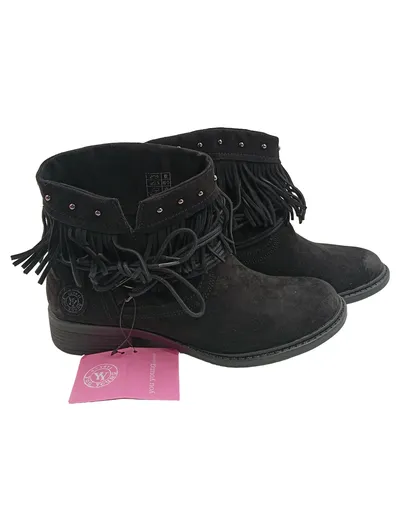 You Young Coveri Damen Stiefelette Fransen Nieten Schwarz Wildleder Gr. 38
