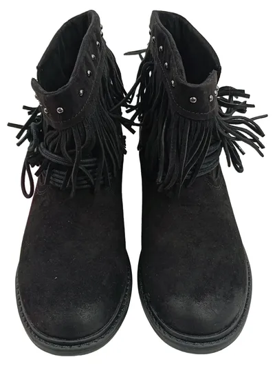 You Young Coveri Damen Stiefelette Fransen Nieten Schwarz Wildleder Gr. 38