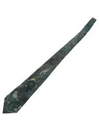 Feliciani Krawatte Herren Grün Seide Tiermotive Enten Business 150x8 cm 1