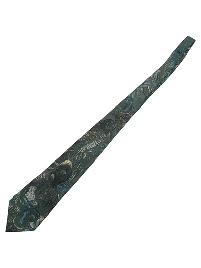 Feliciani Krawatte Herren Grün Seide Tiermotive Enten Business 150x8 cm