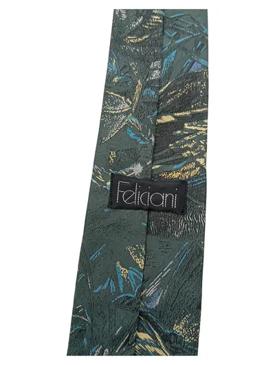 Feliciani Krawatte Herren Grün Seide Tiermotive Enten Business 150x8 cm