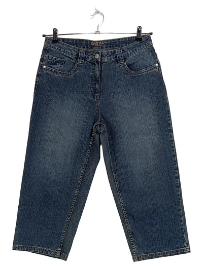 Canda Damen Capri Jeans Regular Fit Größe 40 Blau 3, 4 Hose