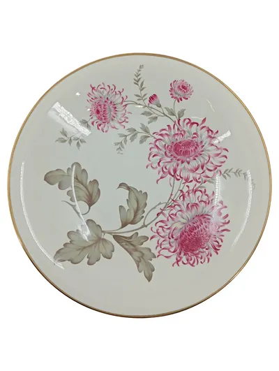 Johann Seltmann Vohenstrauß Sammelteller Chrysanthemen Porzellan Bavaria 31cm