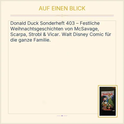 Die tollsten Geschichten von Donald Duck Sonderheft 403 Festliches Comic