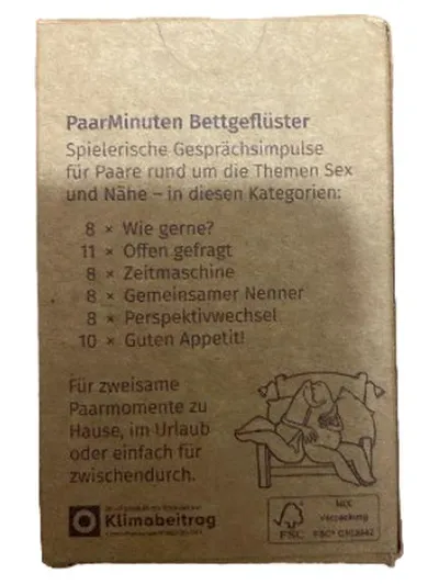 Paar Minuten Bettgeflüster Kartenspiel Gesprächskarten Paare Sex Nähe