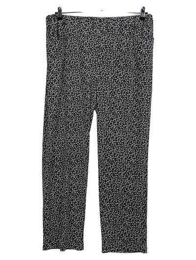 AproductZ Damen Stoffhose Gr. 46 Schwarz Blumenmuster Casual Elastikbund