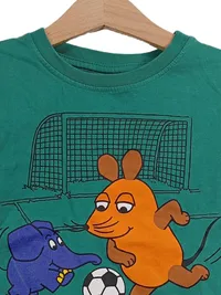 Die Maus Kinder Langarmshirt Gr. 98 Grün Fußball Motiv Baumwolle 4