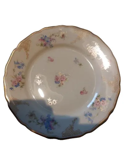 Thomas Ivory Kuchenteller 20 cm Porzellan Weiß Blumenmuster Goldrand Klassisch