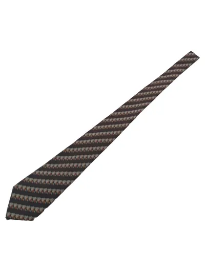 Cavallo Herren Krawatte Braun Gestreift Paisley Seide 8 cm Business