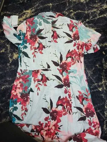 Walbusch Damen Blusenkleid Hemdblusenkleid Gr. 36 Blumenmuster Mehrfarbig