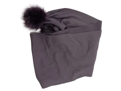 ALFIELD HOLDINGS CORPORATION Schal Grau Fleece mit Fell Bommeln 180cm Damen