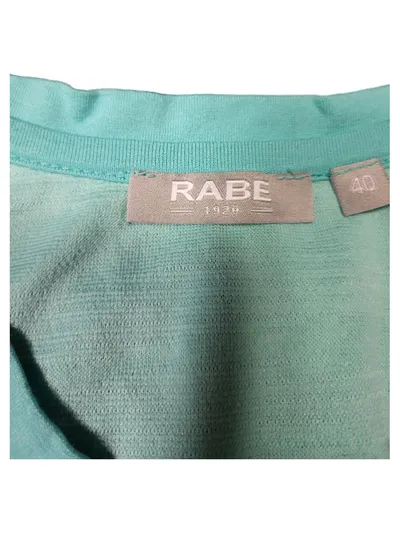 RABE Damen Langarmshirt Gr. 40 Türkis Strukturmuster 3, 4-Arm