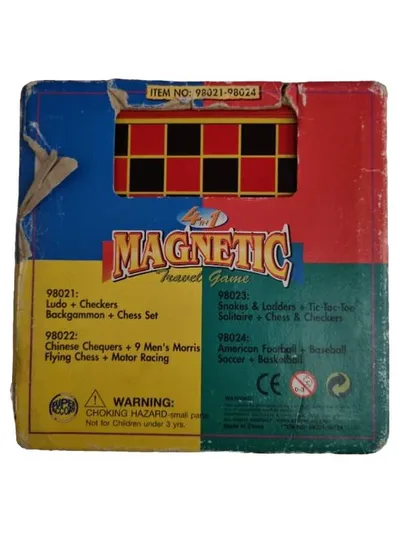 Magnetische Spielesammlung Reisespiel 4 in 1 Schach Dame Backgammon Ludo