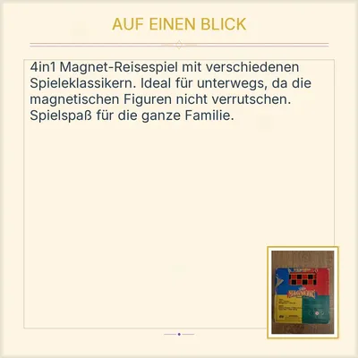 Magnetische Spielesammlung Reisespiel 4 in 1 Schach Dame Backgammon Ludo