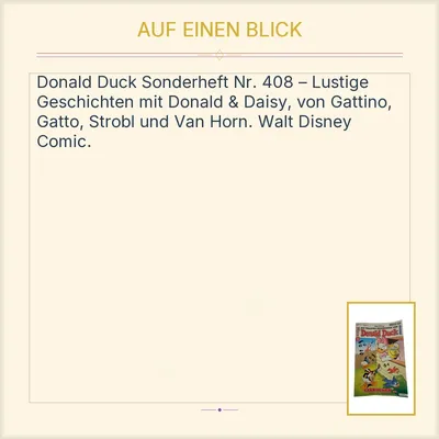 Egmont Comic Die tollsten Geschichten von Donald Duck Sonderheft 408 Ständchen