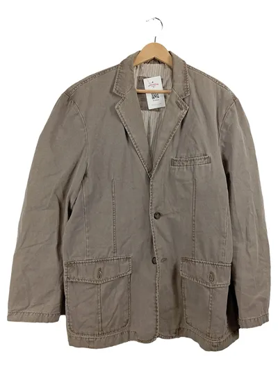 Canda Herren Sakko Beige Gr. 52 Casual Leichte Jacke Baumwolle
