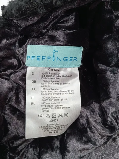 Pfeffinger Damen Cap Mütze Schwarz UNI Teddy Plüsch Casual