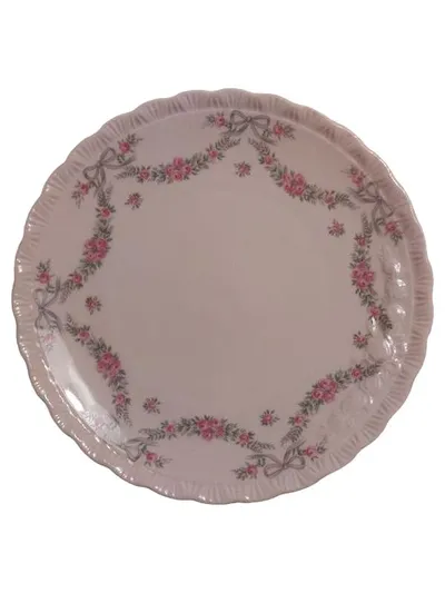 Hutschenreuther Porcelaine Rose Kuchenplatte Servierplatte 19cm Blumen Schleife
