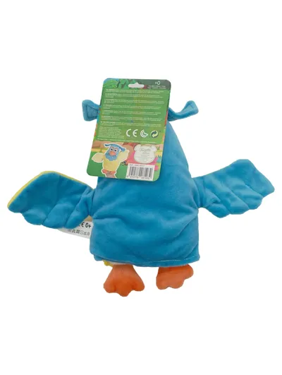 Fabeltjeskrant Eule Kuscheltier Plüsch Vogel Blau Gelb 22cm NEU